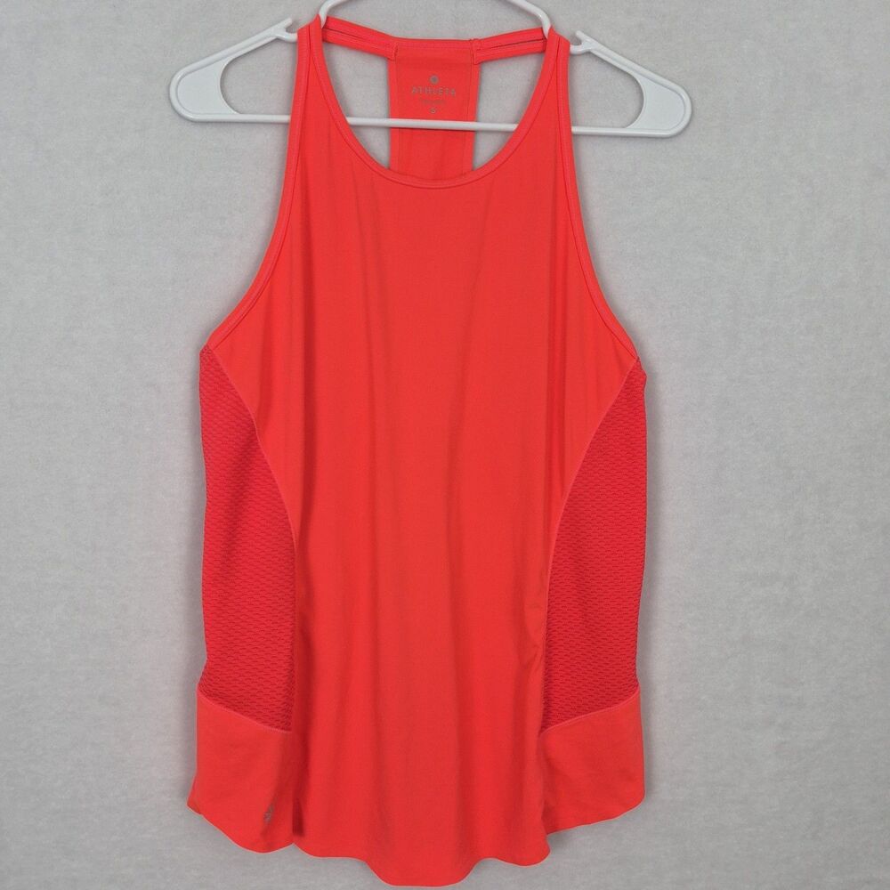 Athleta Lightspeed Racerback Tank Top in Neon Orange Size Small Neon Red Orange